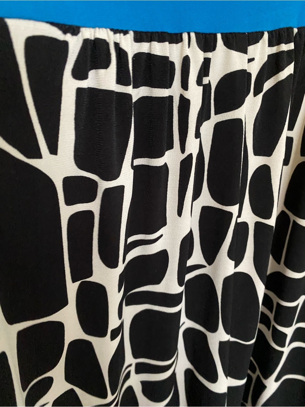 Enfocus Black & White Geometric Tank Dress with Blue Trim size 14w - Picture 4 of 5